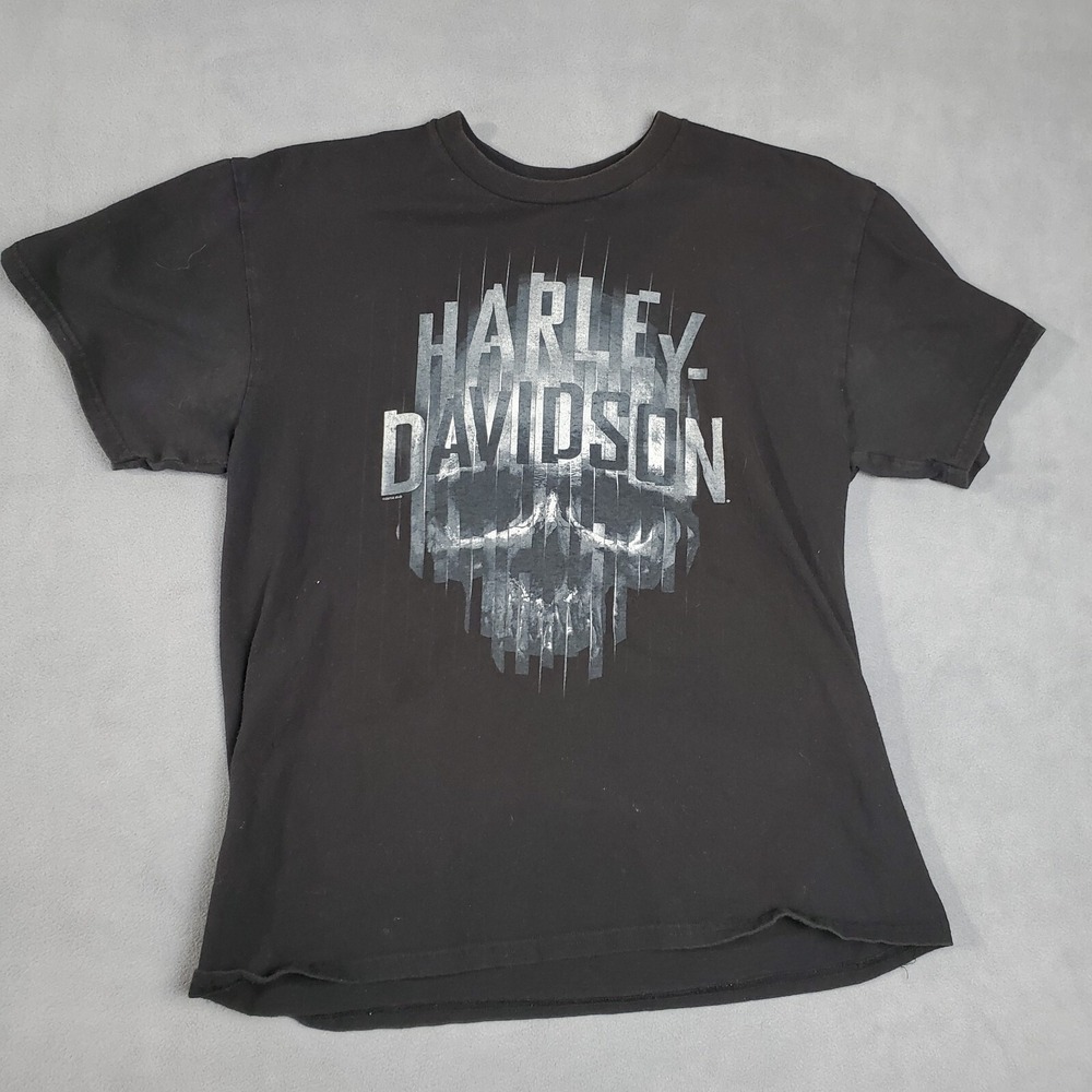 Harley Davidson Shirt Mens Medium Skull Black El Paso Texas 2013 Faded